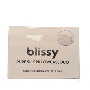New Blissy Pure Silk Pillowcase Duo - Queen Size 20" x 30" - 2 Piece Set